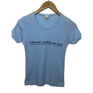 Vintage “JC Penney’s Catalogs Are Here” Promo T-Shirt Women’s Sz Small Blue 80’s